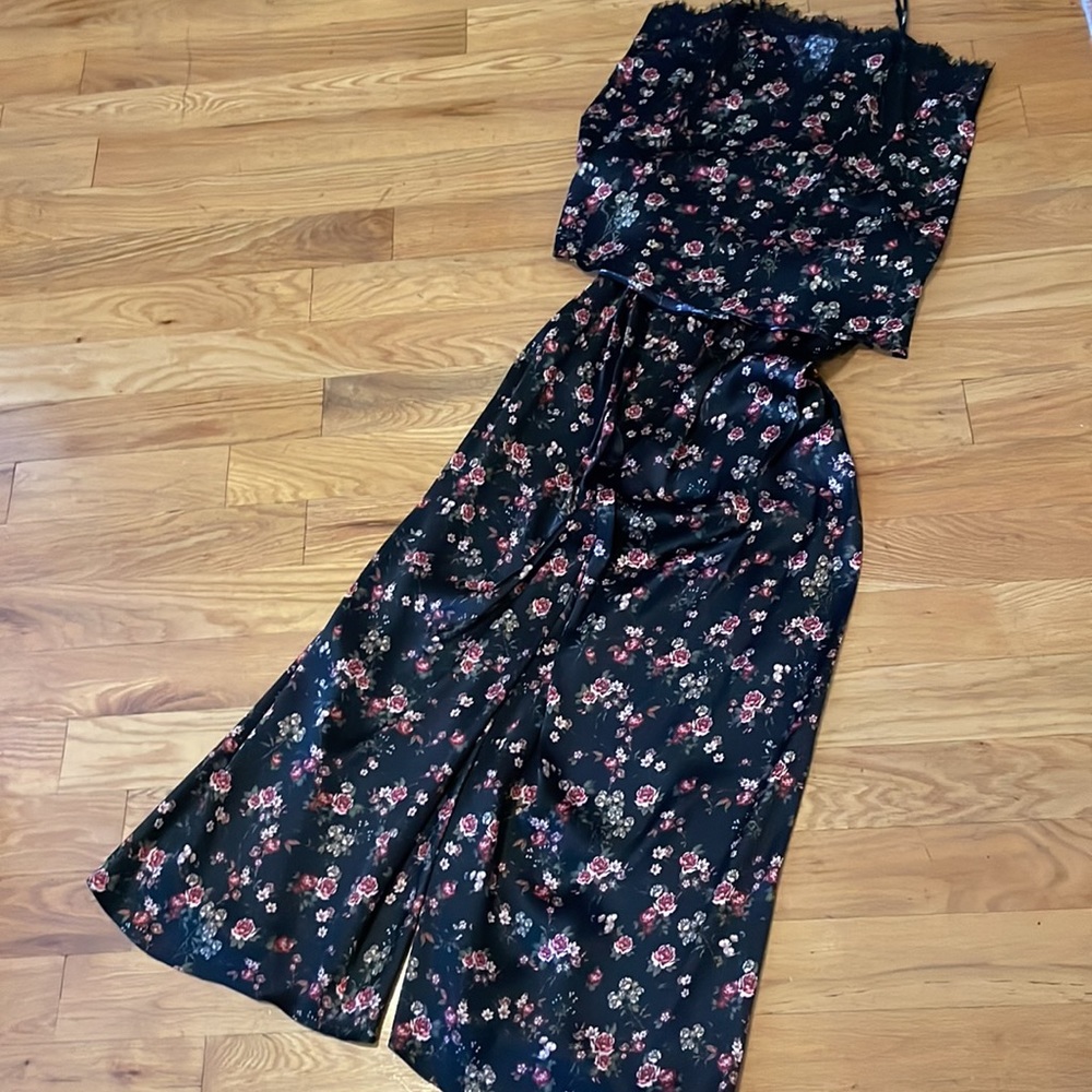 CamiNYC silk camisole and wide leg pants.